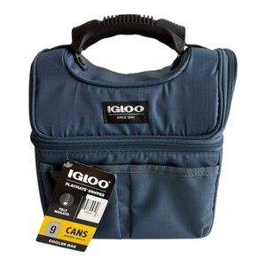 Igloo Playmate Gripper 9-Can Cooler Bag Blue Black Insulated Lunch Box